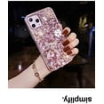 thumbnail image 2 of Compatible with iPhone 12 Pro Max Glitter Sparkle Bling Case Luxury Shiny Crystal Rhinestone Jewelled Gemstone Diamond Bumper Clear Protective Cover Designed for iPhone 12 Pro Max 6.7'',Pink, 2 of 2