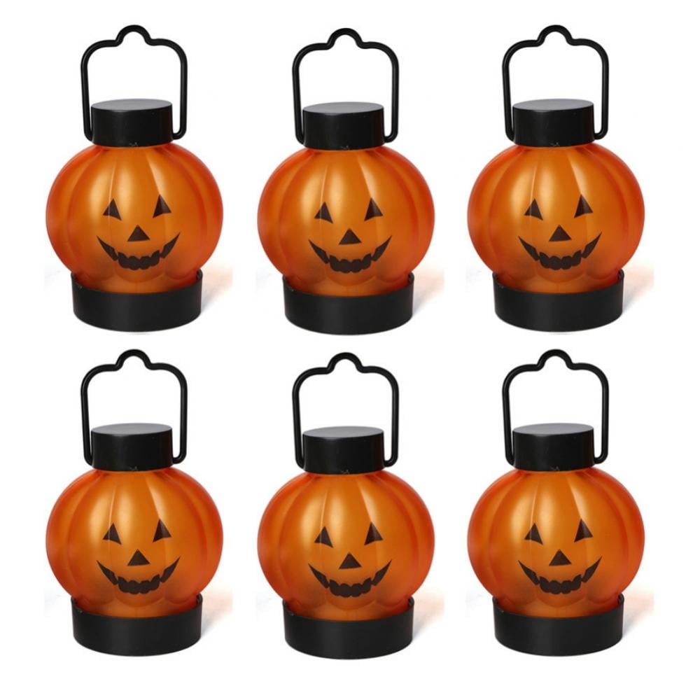 Halloween Pumpkin Lantern Orange Tea Wax LED Light Festival Home Prop Decoration