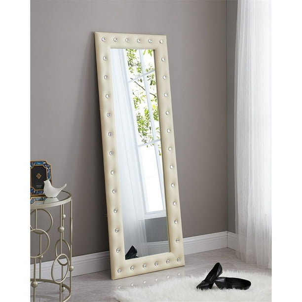 Crystal Tufted Full Length Mirror, Tall Mirrored Frame Mirrors