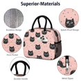 thumbnail image 4 of Black Cat and Dot Pink Pattern Insulated Leakproof Lunch Box for Work, Lunch Bag for Women Men, Loncheras Para Mujer for Beach Travel Picnic Camping, 4 of 6