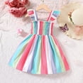 thumbnail image 2 of PINQI Swing Dress for Toddler Girls Baby Girls Tutu Dress Sleeveless Layered Summer Rainbow Mesh Girl Dress Suspender Princess Bow Dress, 2 of 7