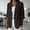Dark Gray, variant on LEKODE Women Cotton Linen Single Button Blazer, Notched Lapel 3/4 Cuffed Roll Sleeve Loose Casual Suit Jacket with Dual Front Storage Pockets Brown L