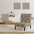 thumbnail image 3 of Designart "Gold Black And White Triangle" Upholstered Mid-Century Accent Chair - Arm Chair, 3 of 5