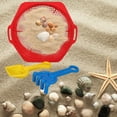 thumbnail image 5 of A1 Unlimited Castle Shaped Pail with Handle and Plastic Sifter (RED) with Shovel & Rake Set, Summer Beach Party Gift Favor Storage Organizer Basket Bucket Swimming Sand Castle Building Kit, 5 of 7
