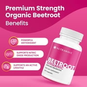 Nutra Wave Organic Beetroot Capsules 1400Mg – Nitric Oxide Booster – Flavorless – 120 Count