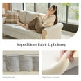 thumbnail image 3 of 81" Wide Farmhouse Sofa with Roll Arms, Striped Linen Fabric for Living Room Apartment, Stripe, 3 of 6
