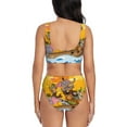 thumbnail image 3 of Wukai Animals on Noah's Ark1 Women's Bikini Set Two Piece,wimsuit High Waisted V Neck Twist Front Adjustable Spaghetti Straps Bathing Suit-, 3 of 7