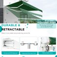 thumbnail image 2 of YODOLLA 8.2'×6.5' Manual Retractable Awning Sun Shade Patio Awning Cover Outdoor Patio Canopy Sunsetter Deck Awnings with Manual Crank Handle, Green, 2 of 6