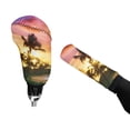 thumbnail image 4 of Renewold Hawaiian Palm Tree Pink Gold Neoprene Auto Handbrake Cover Gear Shift Knob Cover Set Car Interior Decor Accessories, 4 of 7