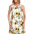 thumbnail image 1 of Fotbe Sunflowers Leaves And Birds Vestido de Verano sin Mangas para Mujer – Vestido Midi Línea A, Estilo Camiseta Floral, Vestido Playero Casual y Fluido, 1 of 7