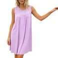 thumbnail image 5 of Loose Sleep Dress for Women New Nightgown for Women Loose Sleeveless Pleated Sleep Dress Summer Lightweight Round Neck Comfy Nightdress, 5 of 7