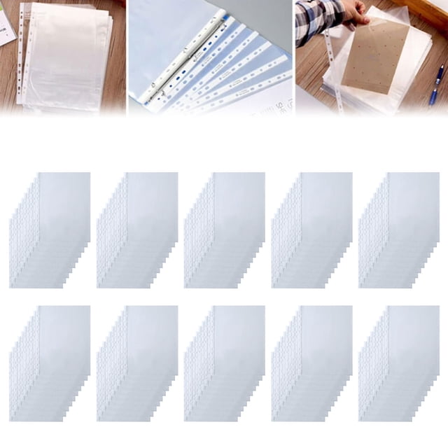 100 A4 Transparent Document Bags, 1 Pcs Document Folder Case Transparent Document Bag Paper Holder File Folder Plastic Folder