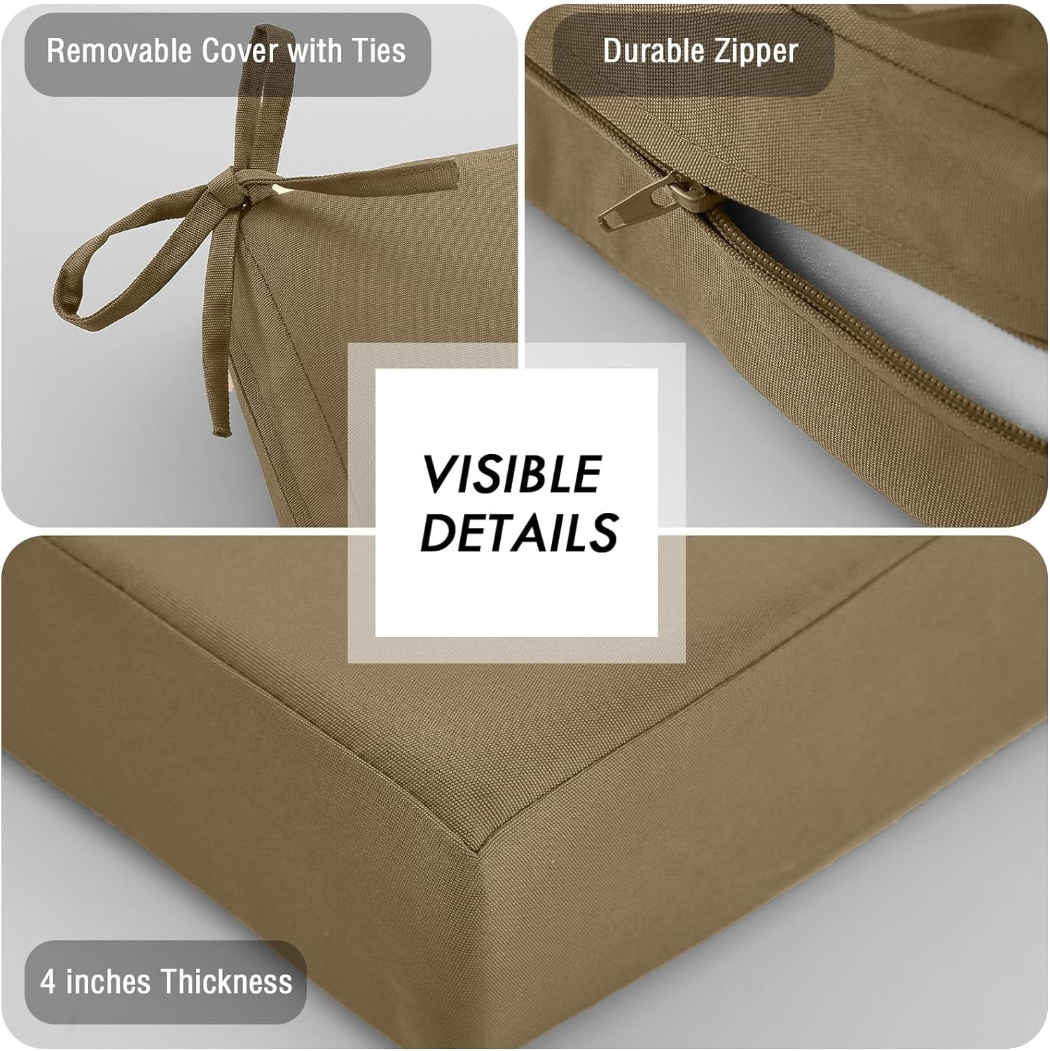 Outdoor Cushions for  Furniture Waterproof Deep Seat Replacement Chair Cushions Garden Lawn Backyard Deck Set