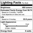 thumbnail image 2 of Satco S11283 -  6 Watt R20 LED Bulb - RGB & Tunable White - Starfish IOT - Medium Base  -120 Volt, 2 of 2