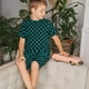 thumbnail image 4 of Balery Black And Teal Checkerboard Conjunto de Pijama Infantil de Manga Corta con Estampado – Ropa de Dormir de Algodón Suave-Medium, 4 of 6