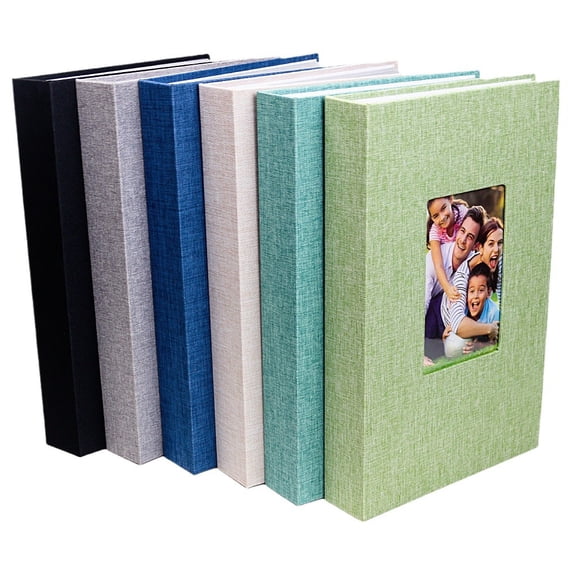 6 x 4 inch linen photo album, 300 pockets, holds 10 x 15 cm landscape photos, blue