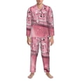 thumbnail image 3 of Fotbe Glittering Pink Bathtub Pattern Long Sleeve Pajama Set for Men,Sleepwear Set,2-piece Loungewear Set,Soft PJs Comfy Nightwear with Pockets-Small, 3 of 7