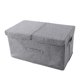 thumbnail image 1 of Caja de almacenamiento de ropa de lino de 50 x 30 cm con doble tapa, organizador de ropa, tamaño L, gris, 1 of 7