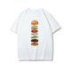 thumbnail image 1 of Men'S Casual Cotton T-Shirt with Fun Burger Decomposition Print, Crew Neck, Slight Stretch, Regular Fit, Summer Fashion Top - 100% Cotton, 220g/m² Knit Fabric, 1 of 8