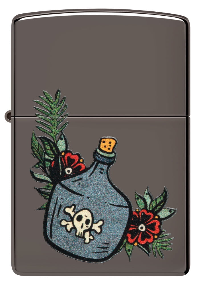 Zippo Moonshine Jug Design Black Ice Pocket Lighter