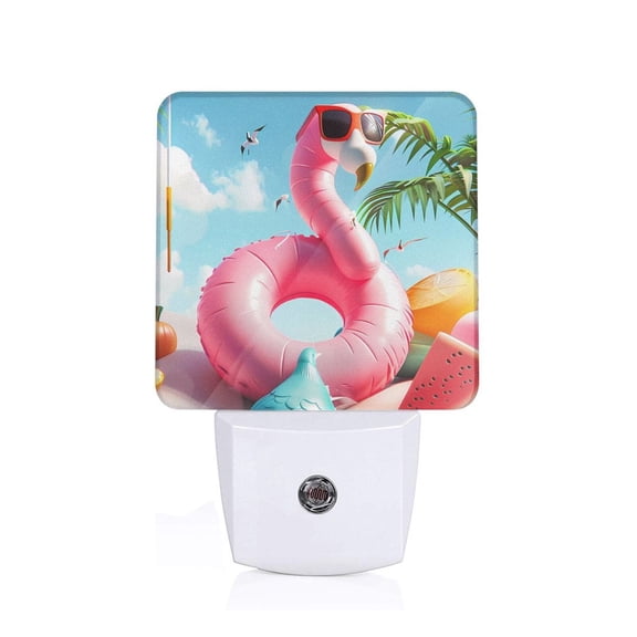 Xecao Tropical Flamingo Pool Float for Night Light - a Wall-mounted LED Fixture with A Dusk-to-dawn Sensor, Ideal for Bedrooms, Bathrooms, Hallways, and Kitchens-US