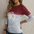 thumbnail image 7 of Women's Fall Long Sleeve Tunic Tops Crewneck Color Block Patchwork Shirts Print Casual Soft Comfy Blouses, 7 of 7