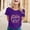 Dark Purple, variant on Graphic Tees for Women Carnival Graphic Print Short Sleeve T Shirt for Everyday Comfort Casual Round Neck Top Women’s Everyday Wear Occasion Traditional Artwork Fit Pink L