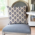 thumbnail image 5 of Block Print Throw Pillow Covers 20x20 Inch Set of 2 Blue Vintage Farmhouse Boho Floral Outdoor Decorations Decorative Throw Pillows Cases Cushion Covers for Home Living Room Couch Decor, 5 of 6