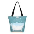 thumbnail image 3 of Kll Tote Bag For Women Bathtub With Soap Bubbles Print Shopping Grocery Reusable Bags For Office School Shopping Travel, 3 of 8