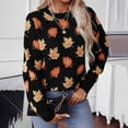 thumbnail image 5 of Patlollav Winner Womens Casual Round Neck Long Sleeve Sweater Knitted Stripe Loose Blouse Tops on, 5 of 5