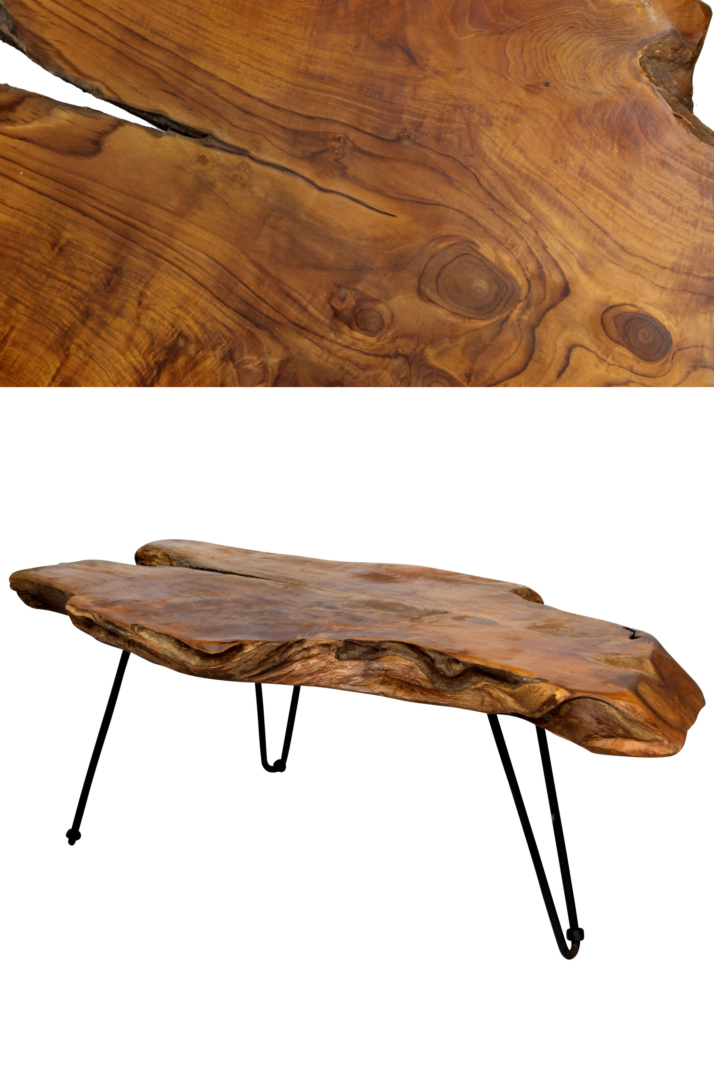 Badang Carving Coffee Table - Natural Lacquer Finish