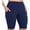 Navy, variant on Women's Knee Length High Waisted Bike Shorts With Side Pockets Workout Athletic Running Shorts