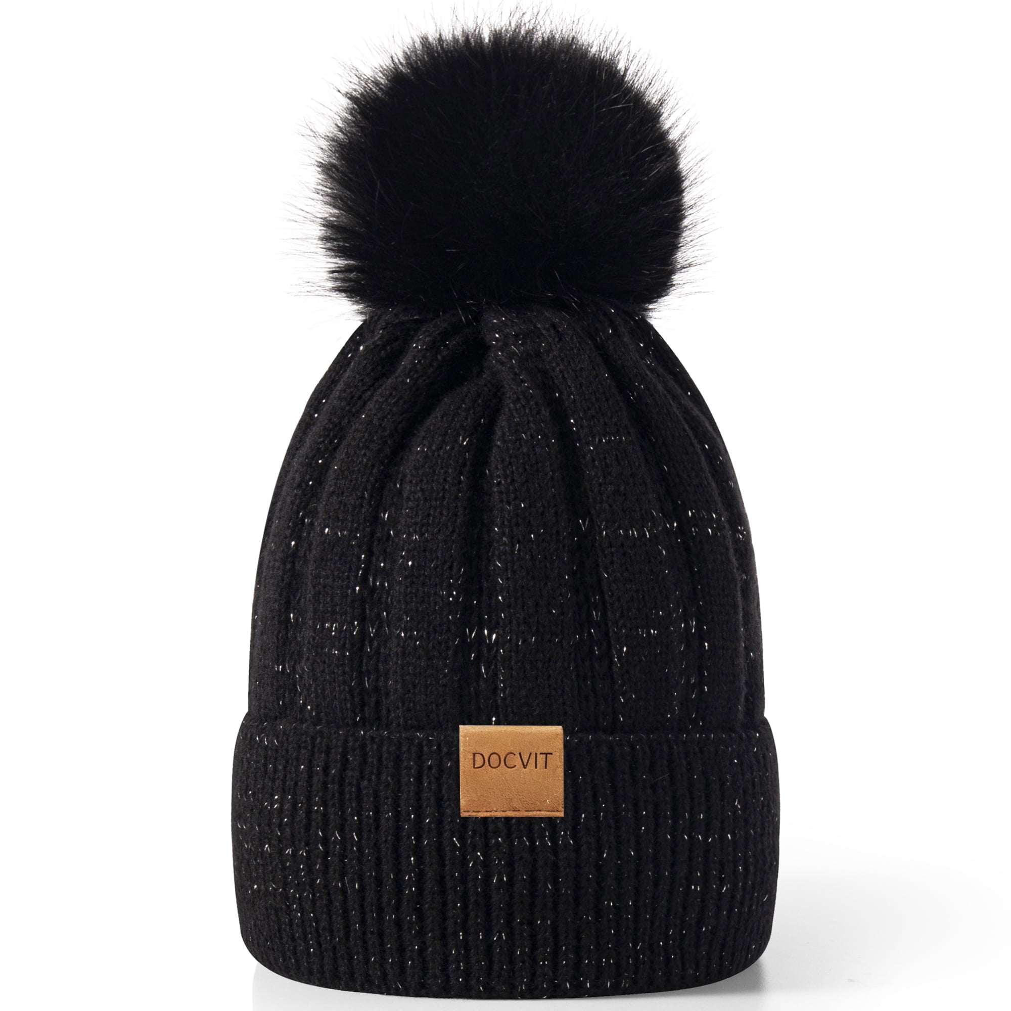 Black Wool Gray Skull Pom Pom Winter Cap Gray Pom Beanie Pom Pom Gray Skull Cap Pom Pom Woolen Head  main image 2