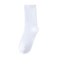 thumbnail image 2 of Wuxian Fluffy Socks Knitted Cotton Sports Crew Socks Tennis Running Solid Color Soft Athletic Hiking Boot Socks Casual Breathable Socks,White,One Size, 2 of 5