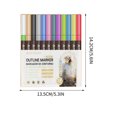 thumbnail image 3 of ViHome School & Office SuppliesDouble Line Outline Markers Marker Pens For Highlighting Pens Painting Glitter Pens For Guest Book 20ml on Clearance!, 3 of 3