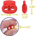 thumbnail image 2 of Cord Lock Cord Stop Tightener Lace Locking End Two Hole Fastener for Drawstrings Shoelaces Bow Cord Bungee Cord 20 PCs Red 0.85 Inch, 2 of 5