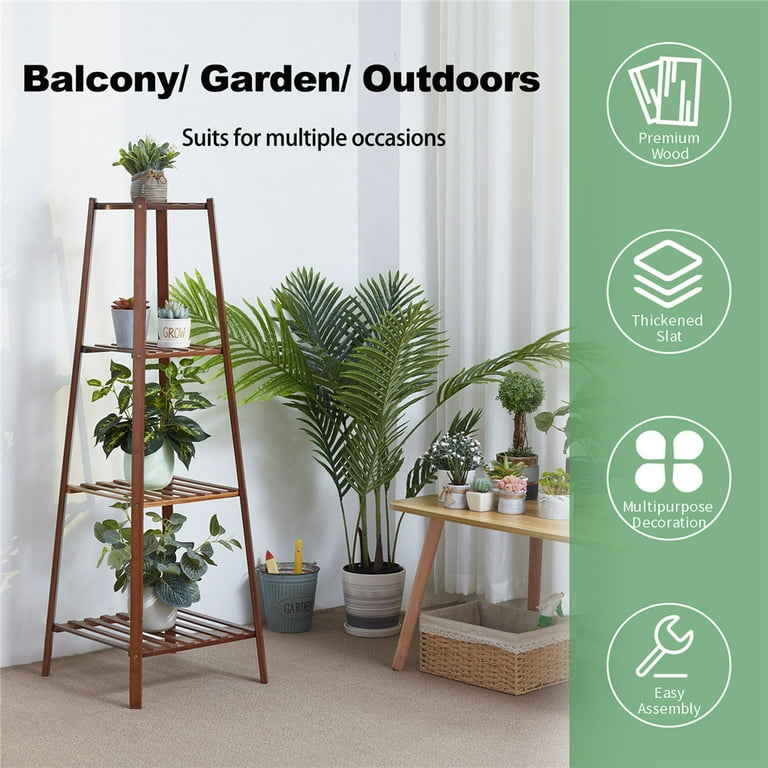 Natural Bamboo 4 Tier Plant Stand Flower Rack Shelf Corner Bonsai Holder  for Home Garden - Walmart.com