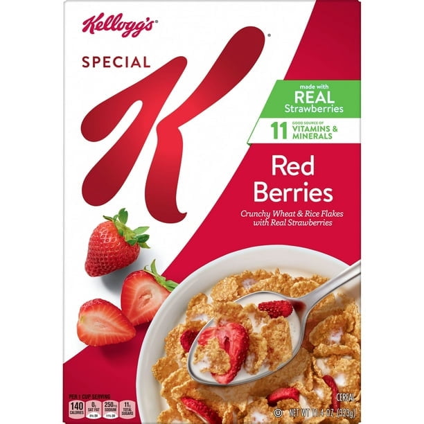 Kellogg's Special K Breakfast Cereal, Fiber Cereal, Family Breakfast, Red Berries, 11.4oz Box (Pack of 2)