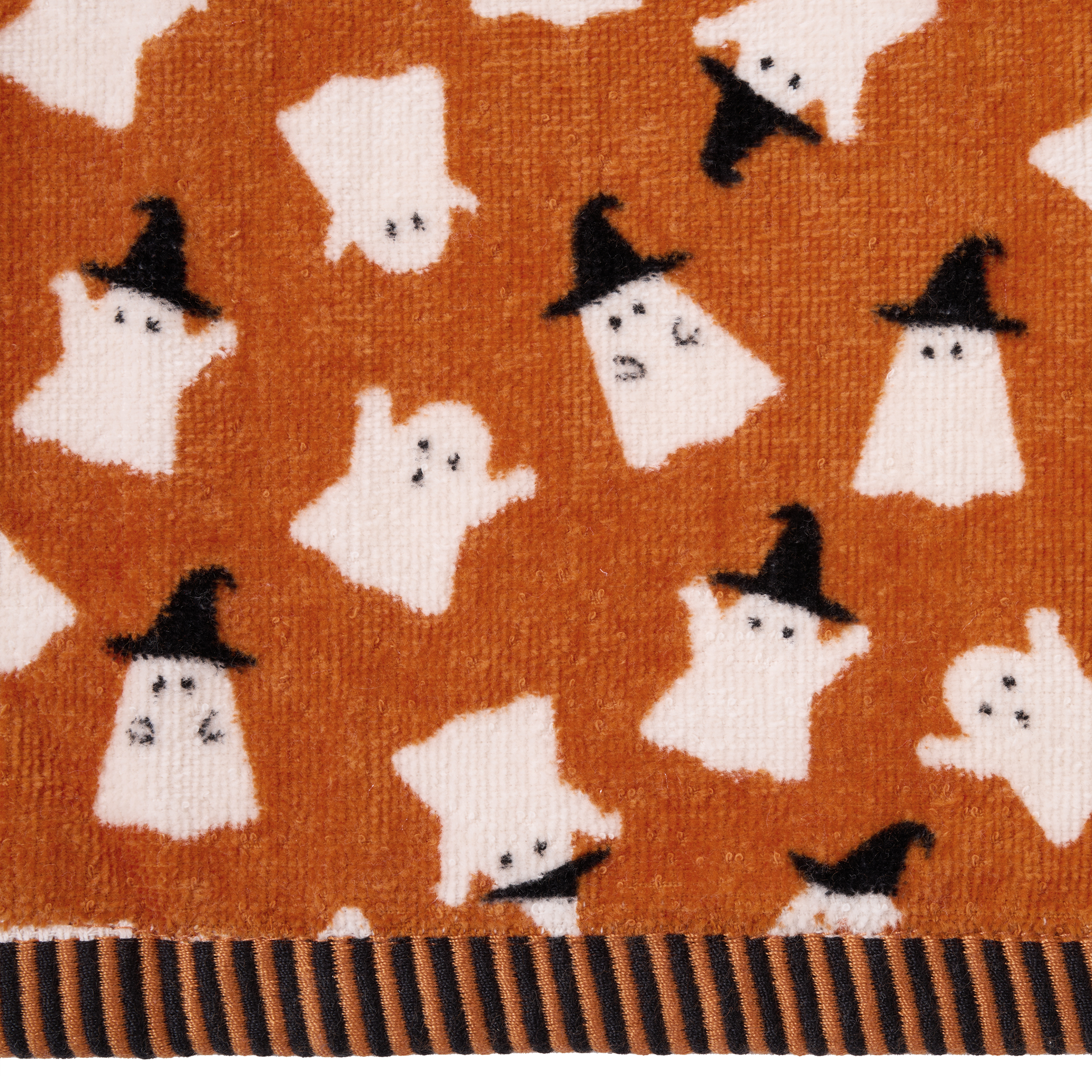Evergrace Halloween 2 Piece Hand Towel Set, 100% Cotton, Ghost, Orange 16"x26"