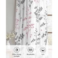 thumbnail image 6 of Pink Grey Botanical Sheer Curtains 63 Inch Length 2 Panels Set for Living Room/Bedroom, Watercolor Spring Floral Summer Leaf Kitchen Curtains Grommet Semi-Sheer Curtains Window Treatments 42"x63"x2, 6 of 7