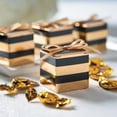 thumbnail image 2 of Black/Gold Stripe Favor Box W/Bow (24Pc) - Party Supplies - 24 Pieces, 2 of 3