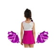 thumbnail image 2 of iiniim Kids Girls Shiny Cheerleading Outfits Sleeveless Tops Sports Shorts with PomPoms High School Party Costume, 2 of 7