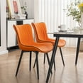 thumbnail image 5 of Kidol & Shellder Dining Chairs Set of 2 Soft Leather Dining Room Chairs with Sleek Metal Legs,Orange, 5 of 9