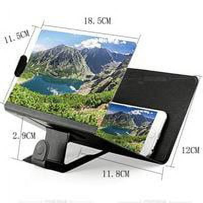 pitrice Screen Magnifier Folded Phone Amplifier Bracket Portable Universal Phone Enlarger Stand, Black