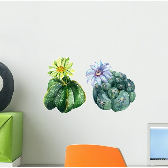 Two Western Watercolor Cactus Wall Decal Sticker Set Wallmonkeys Peel and Stick Graphic (12 in W x 8 in H) WM503009