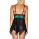 thumbnail image 5 of Gibobby Lencería sexy para mujer Conjunto de lencería sexy con pantalones cortos, sexy cierre frontal, malla negra, manga larga, body para mujer(Verde, XXG), 5 of 5