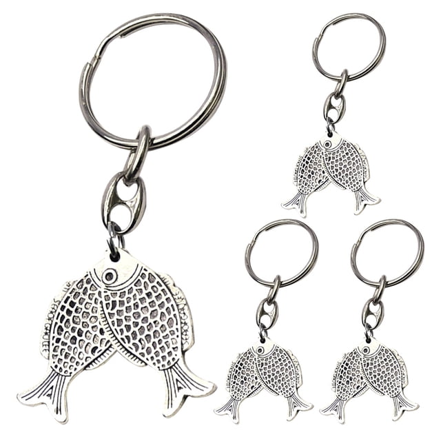 FELTECHELECTR 4 llaveros con dije de pez para colgar en el bolso, bolso, llavero decorativo para colgar en el teléfono.