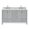 thumbnail image 2 of Ariel Cambridge 61 In. Double Rectangle Sink Vanity With Carrara White Marble 0.75 In Countertop In Grey, 2 of 10