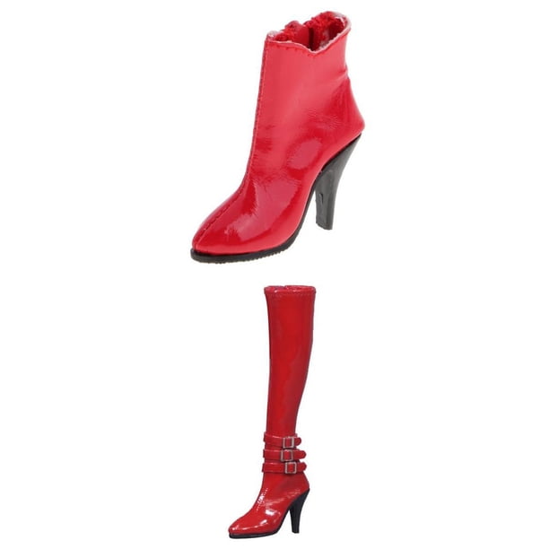 Rojo 1: 6 Botas hasta la con cremallera Zapatos de tobillo para de Phicen de juguetes calientes de 12 '' Zulema Figura de acción Botas Zapatos