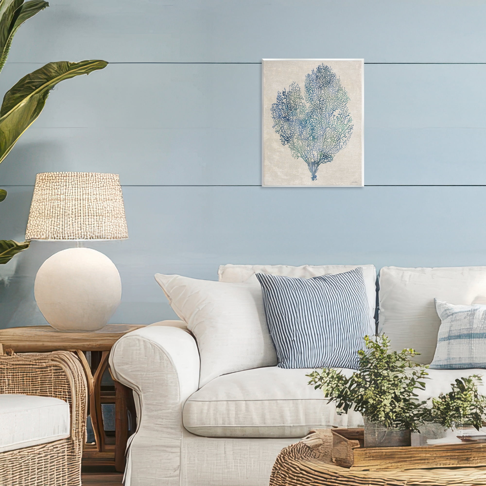 Stupell Industries Fan Coral in Blue & Green Wall Plaque Art, design by Amber Sterling